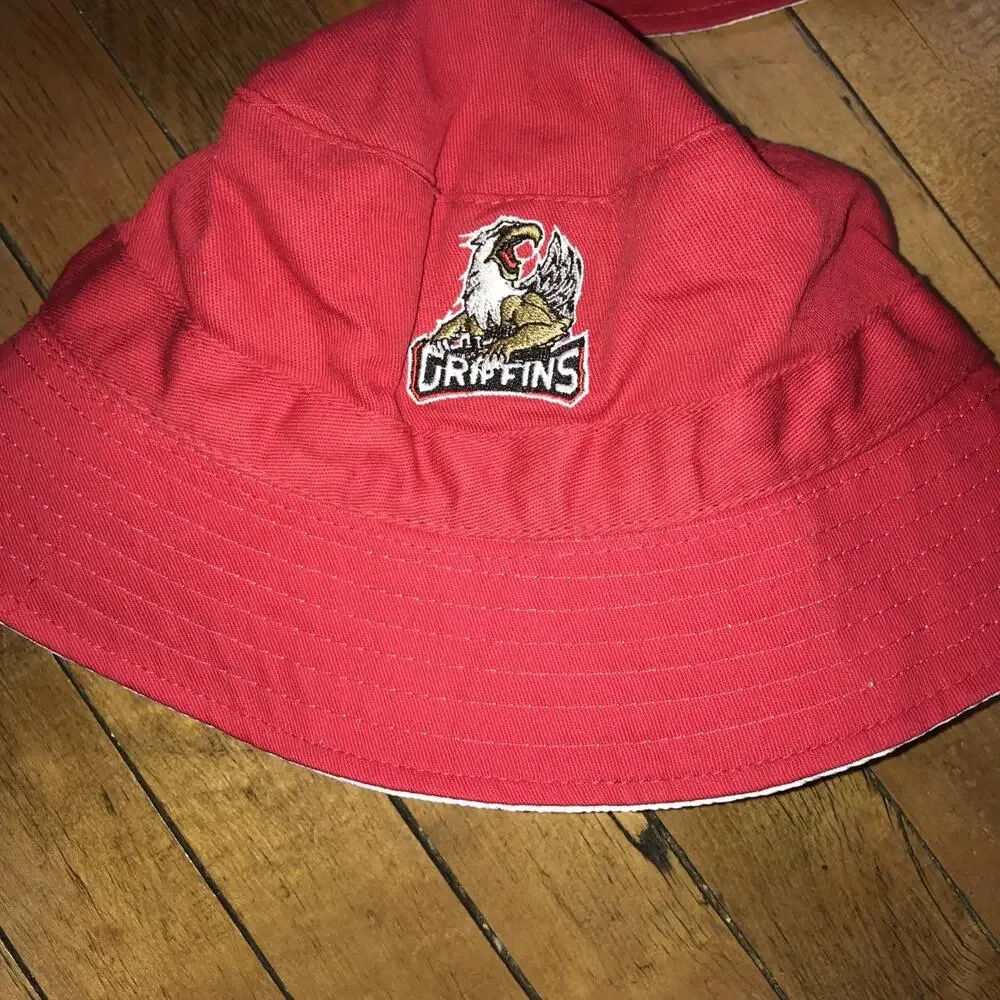 Grand Rapids Griffins Reversible Bucket‎ Hat EUC Red/White